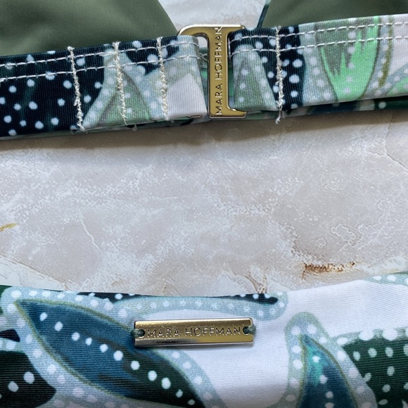 Mara Hoffman | Triangle bralette and Zoa bottoms in green floral leaves - Picture 3 of 4